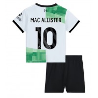 Otroški Nogometni dresi Liverpool Alexis Mac Allister #10 Gostujoči 2023-24 Kratek Rokav (+ Kratke hlače)